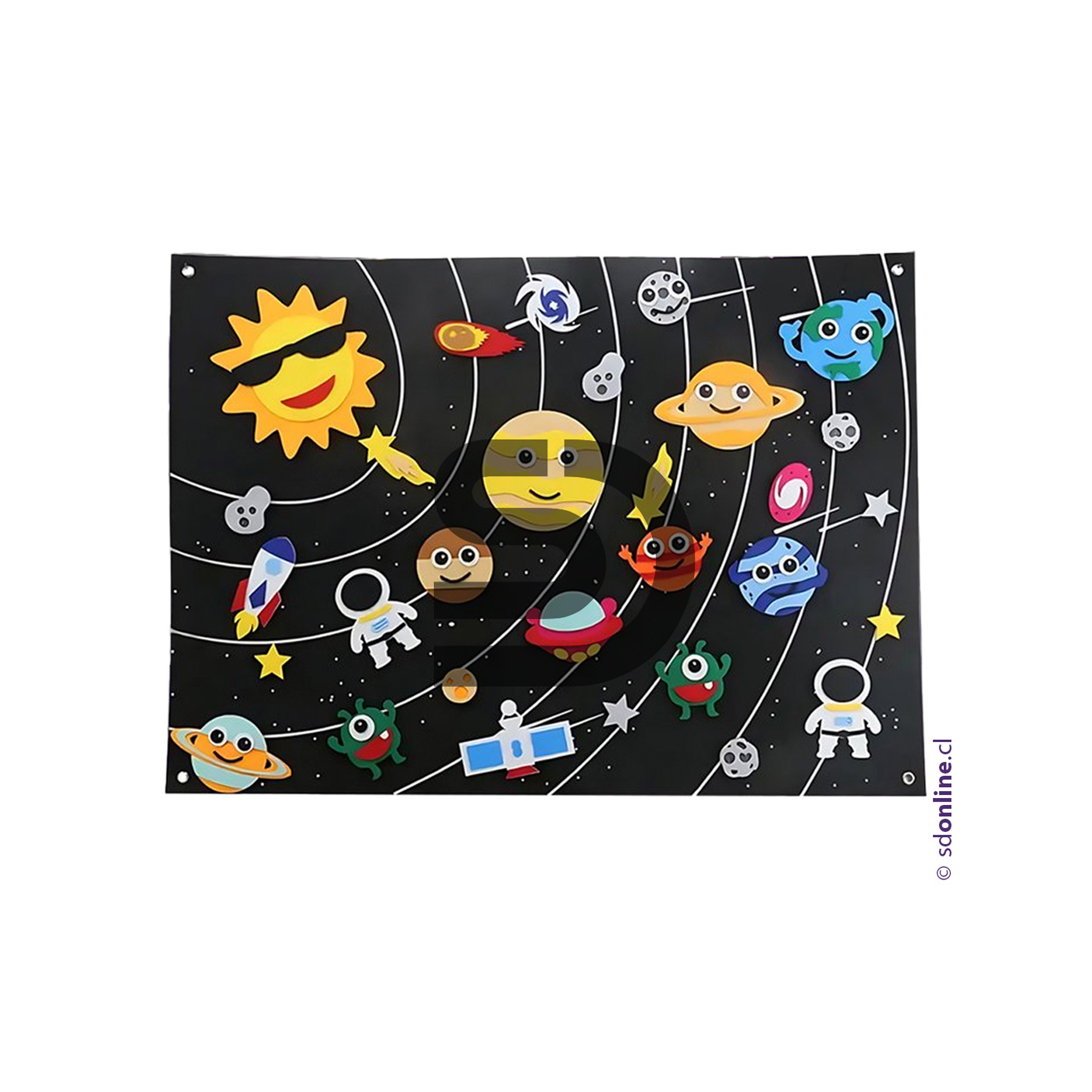 Tablero de fieltro desmontable sistema solar 2