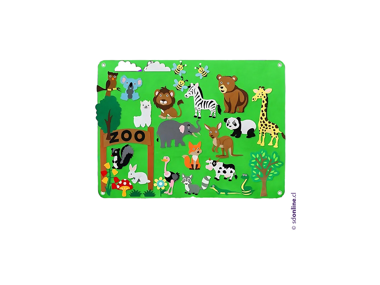 Tablero de fieltro desmontable animales del zoológico 1