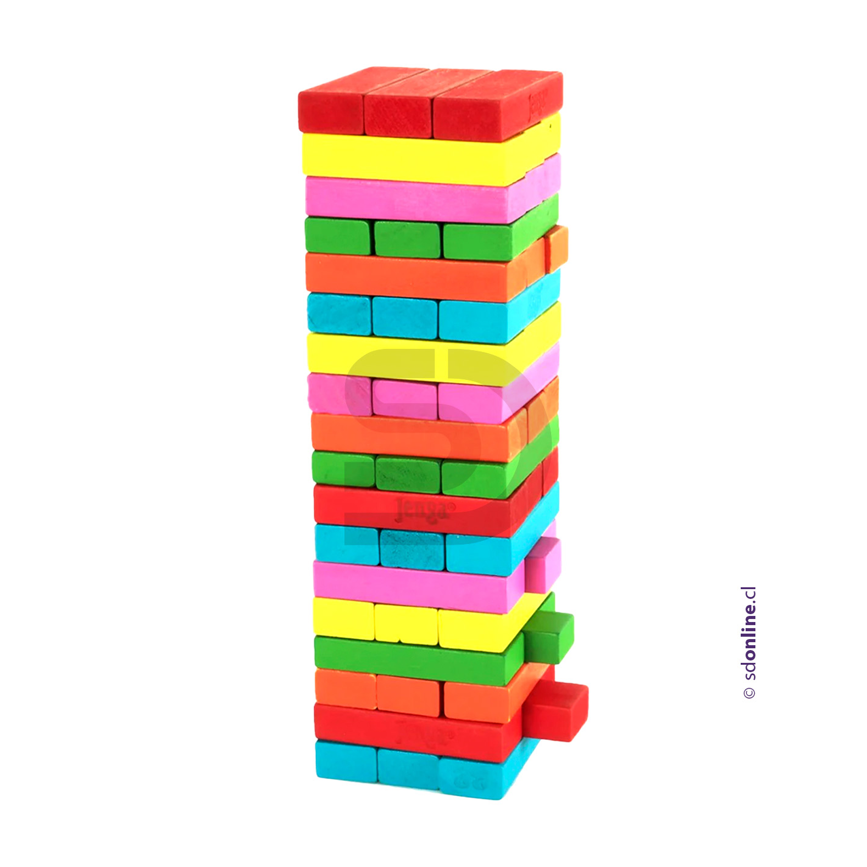 Jenga gigante madera color 1
