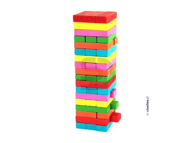 Jenga gigante madera color 1
