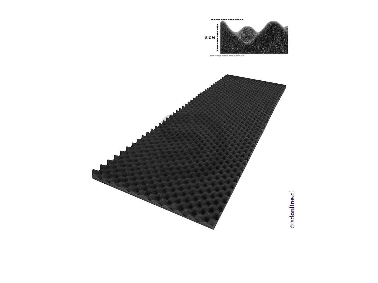 Lámina espuma acústica 190x75cm fonoabsorbente 1