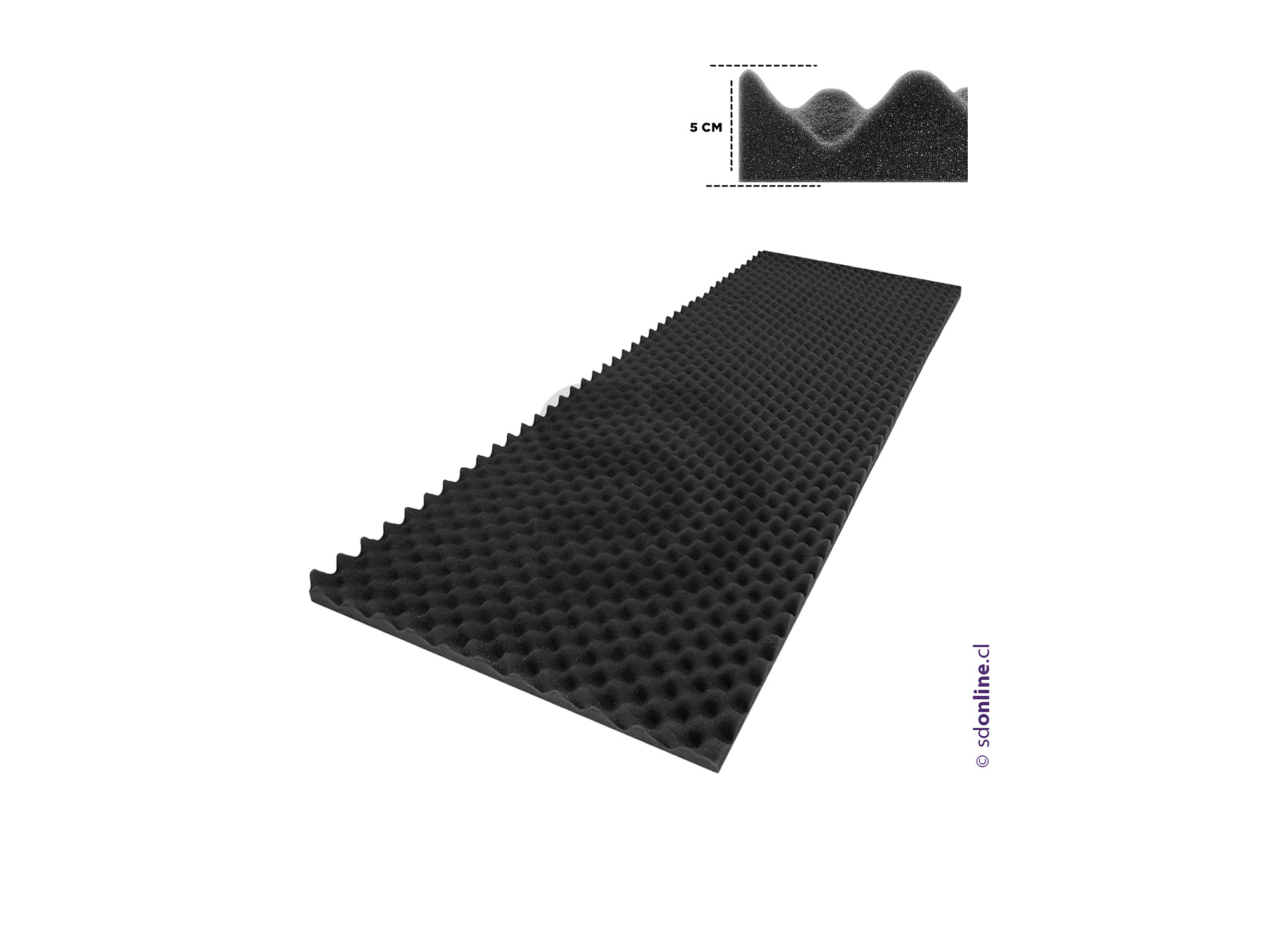 Lámina espuma acústica 190x75cm fonoabsorbente 1