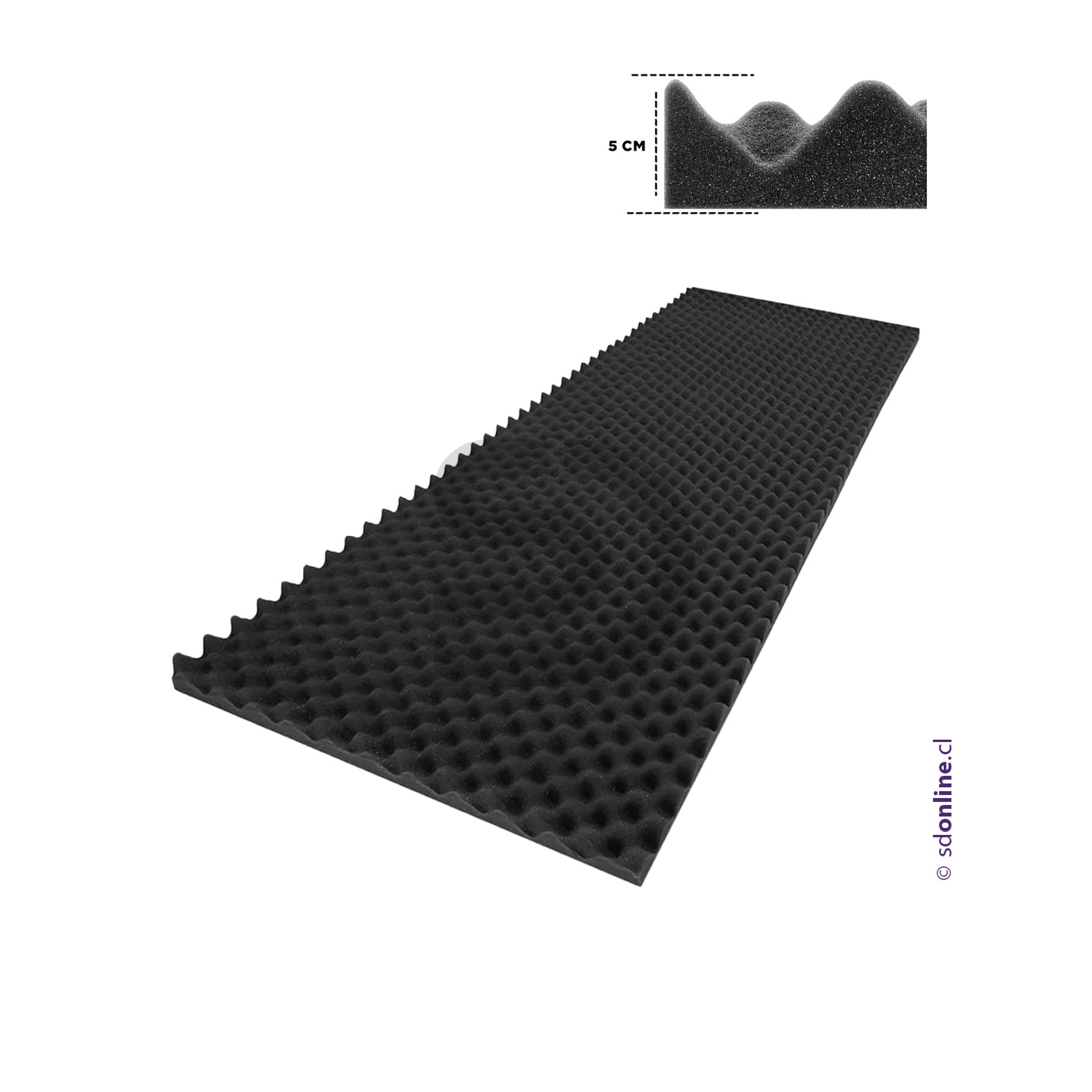 Lámina espuma acústica 190x75cm fonoabsorbente 1