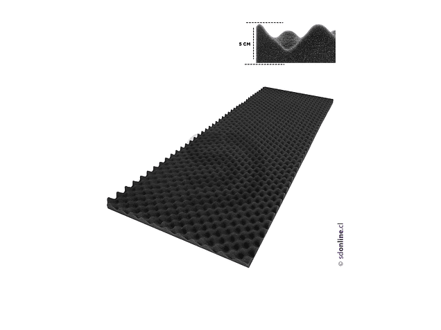 Lámina espuma acústica 190x75cm fonoabsorbente 1