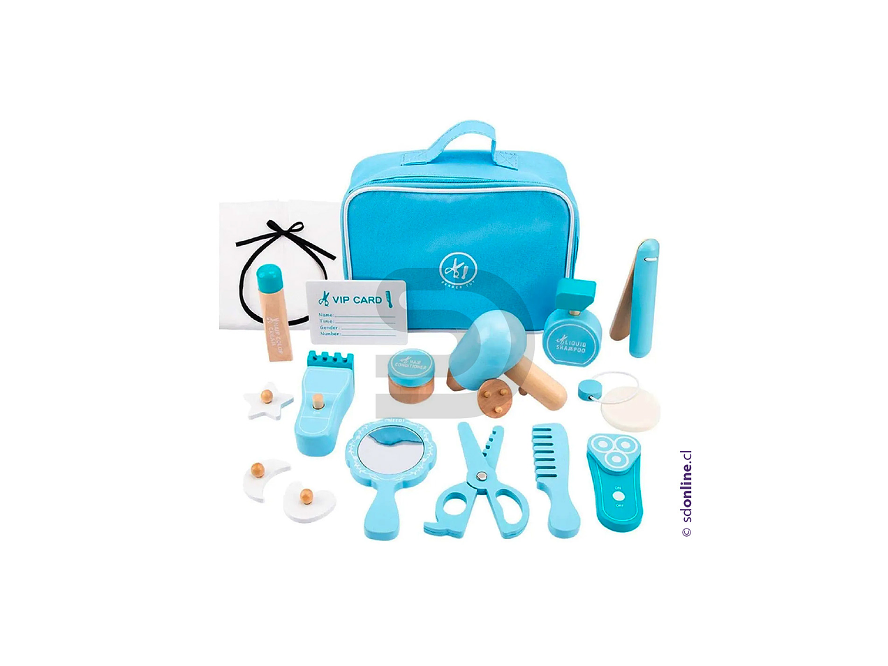 Juego de peluquería barbería de madera 1