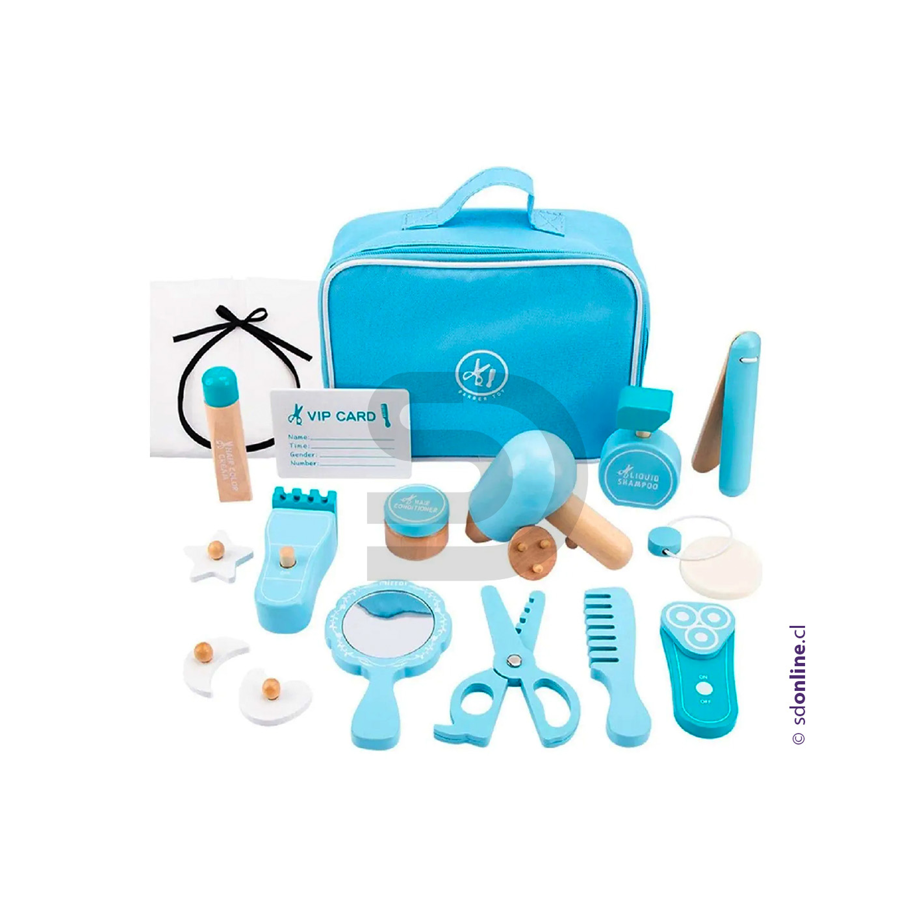 Juego de peluquería barbería de madera 1