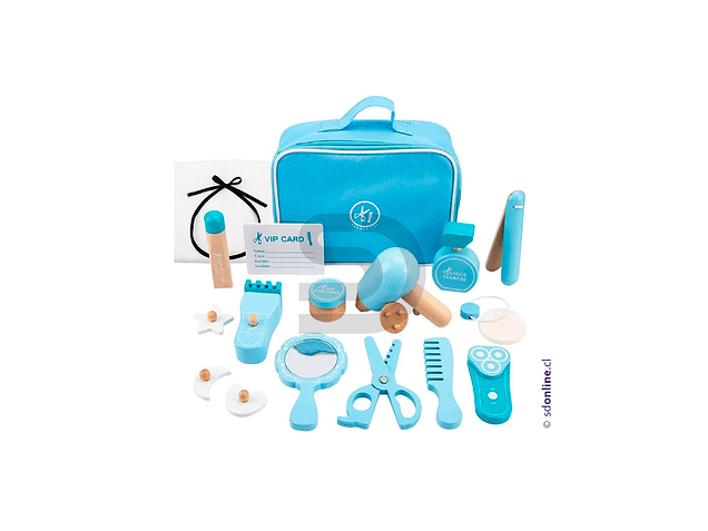 Juego de peluquería barbería de madera 1