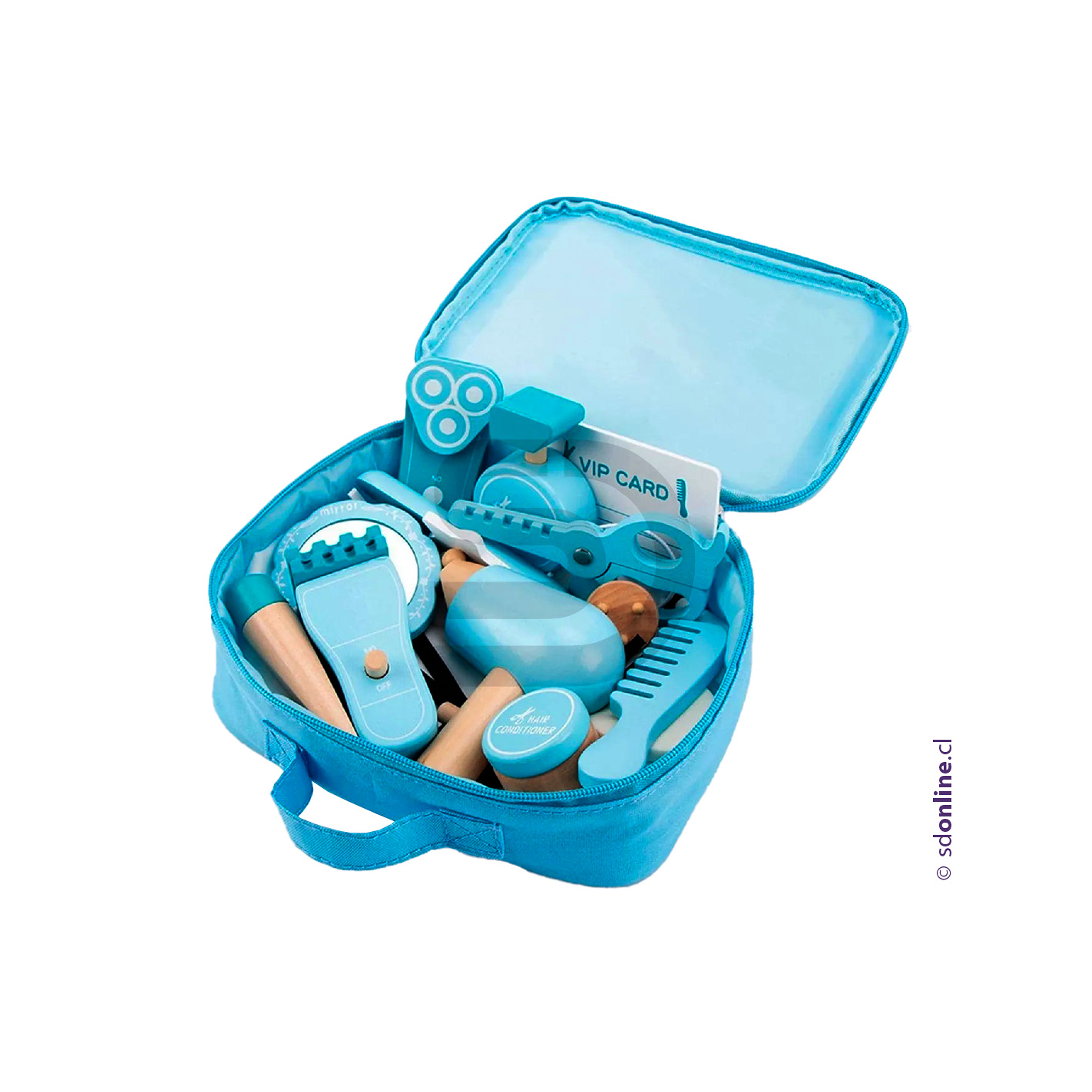 Juego de peluquería barbería de madera 2