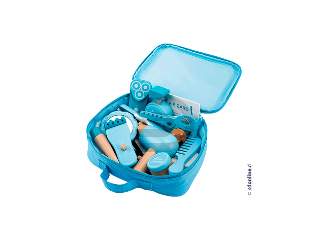 Juego de peluquería barbería de madera 2