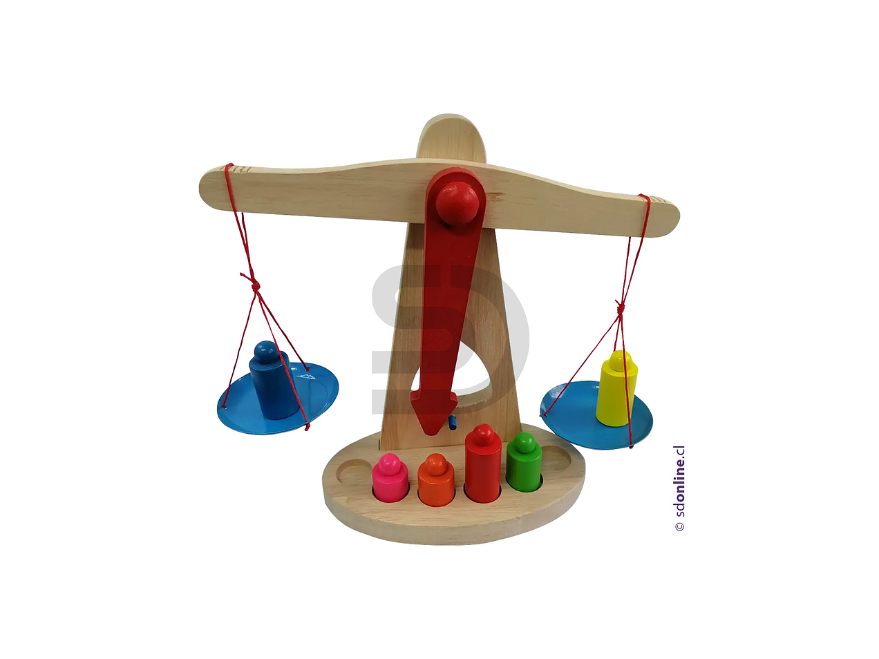 Balanza con pesos de madera 1