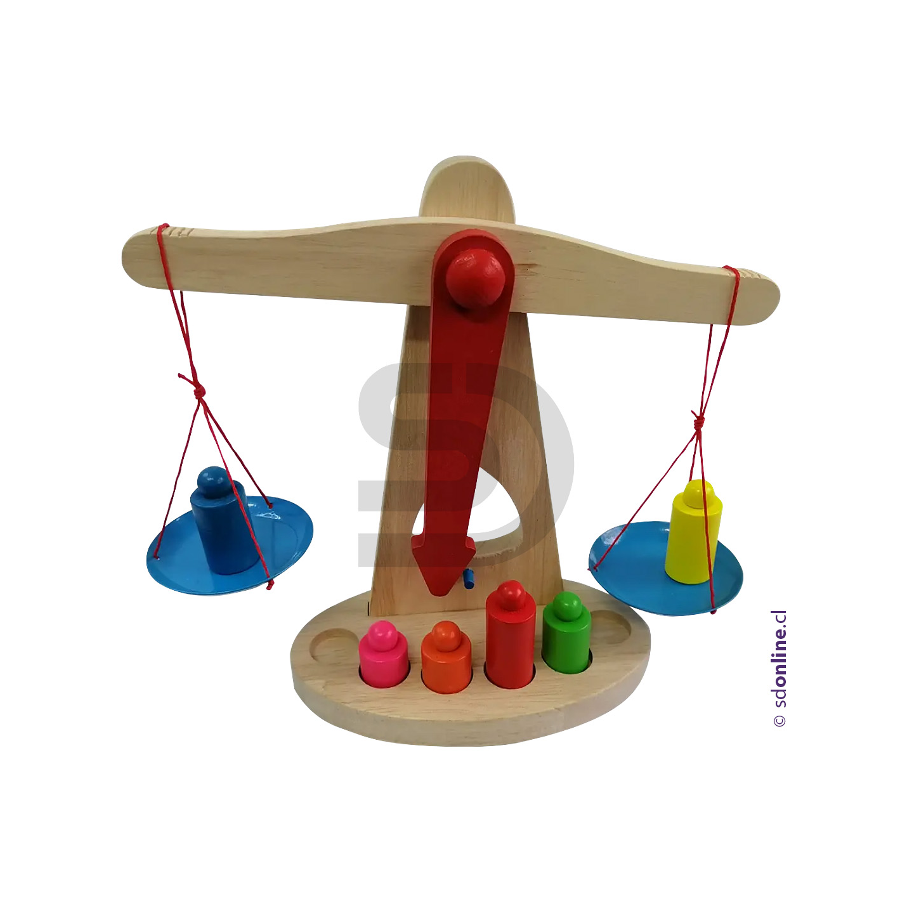 Balanza con pesos de madera 1