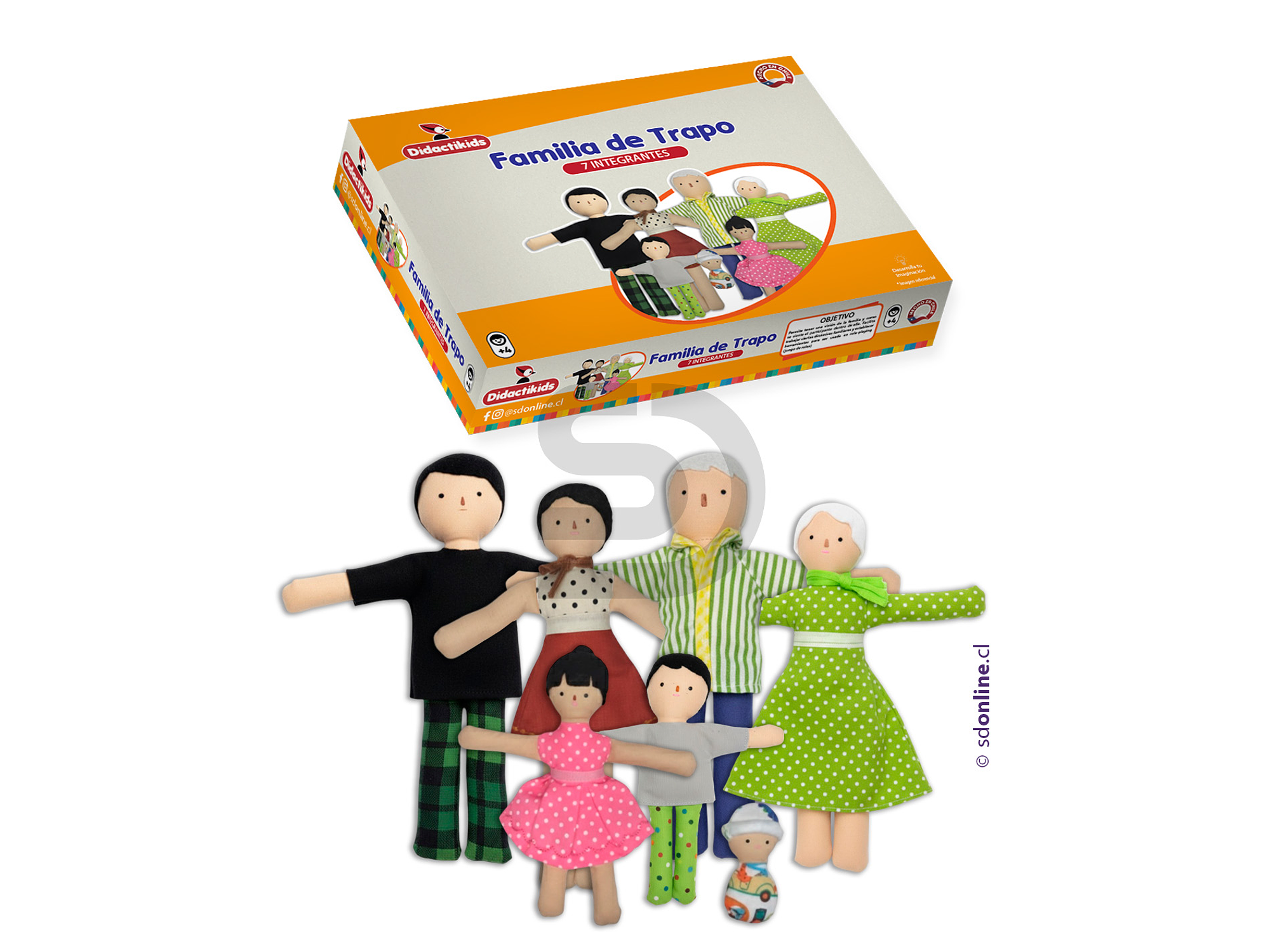 Familia de trapo 7 integrantes 20Cm 1