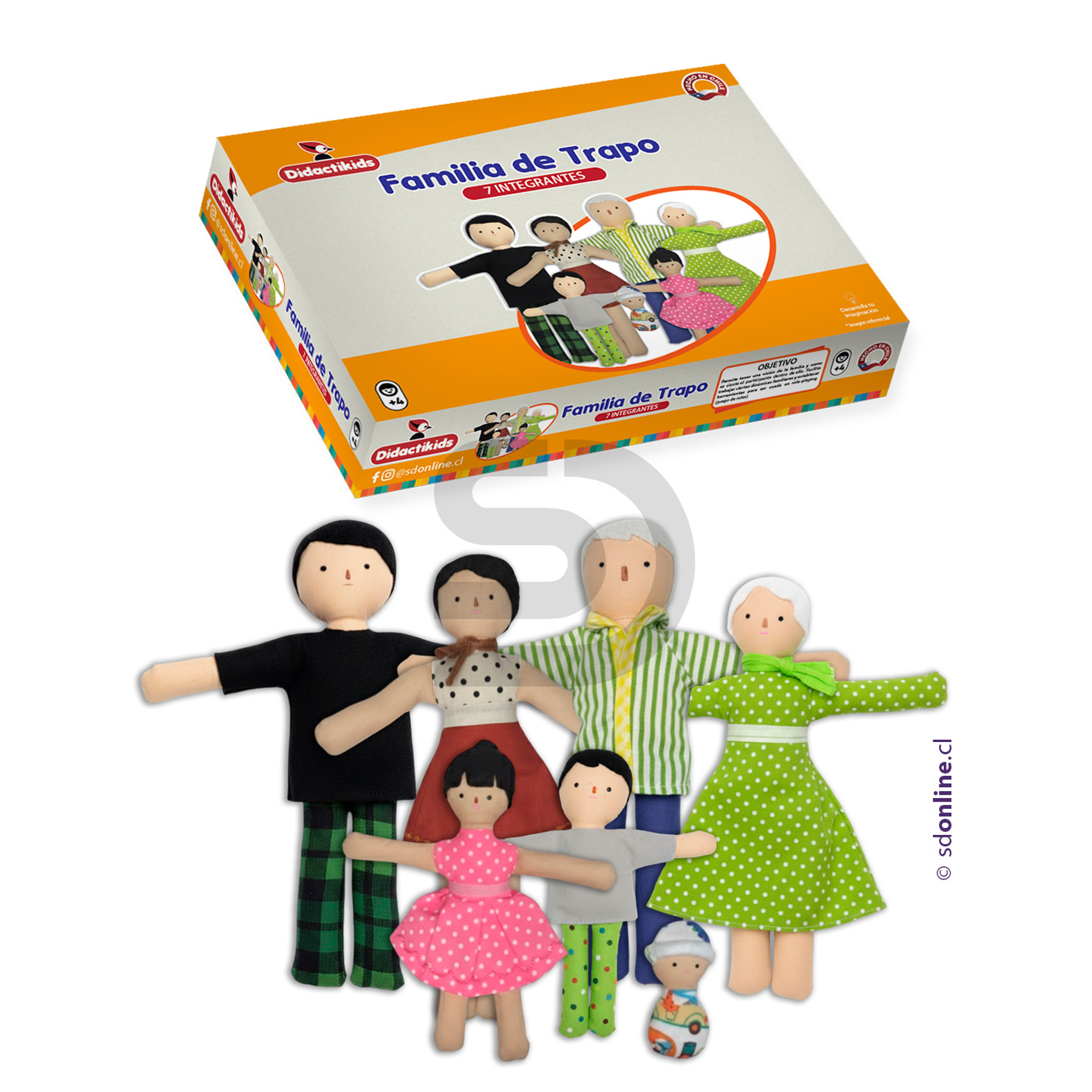 Familia de trapo 7 integrantes 20Cm 1