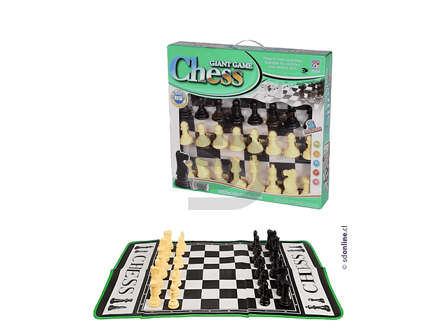 Ajedrez gigante con alfombra de 130x93 cm 1