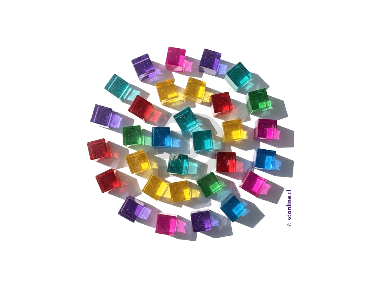 Cubos de cristales colores traslúcidos 16mm 4