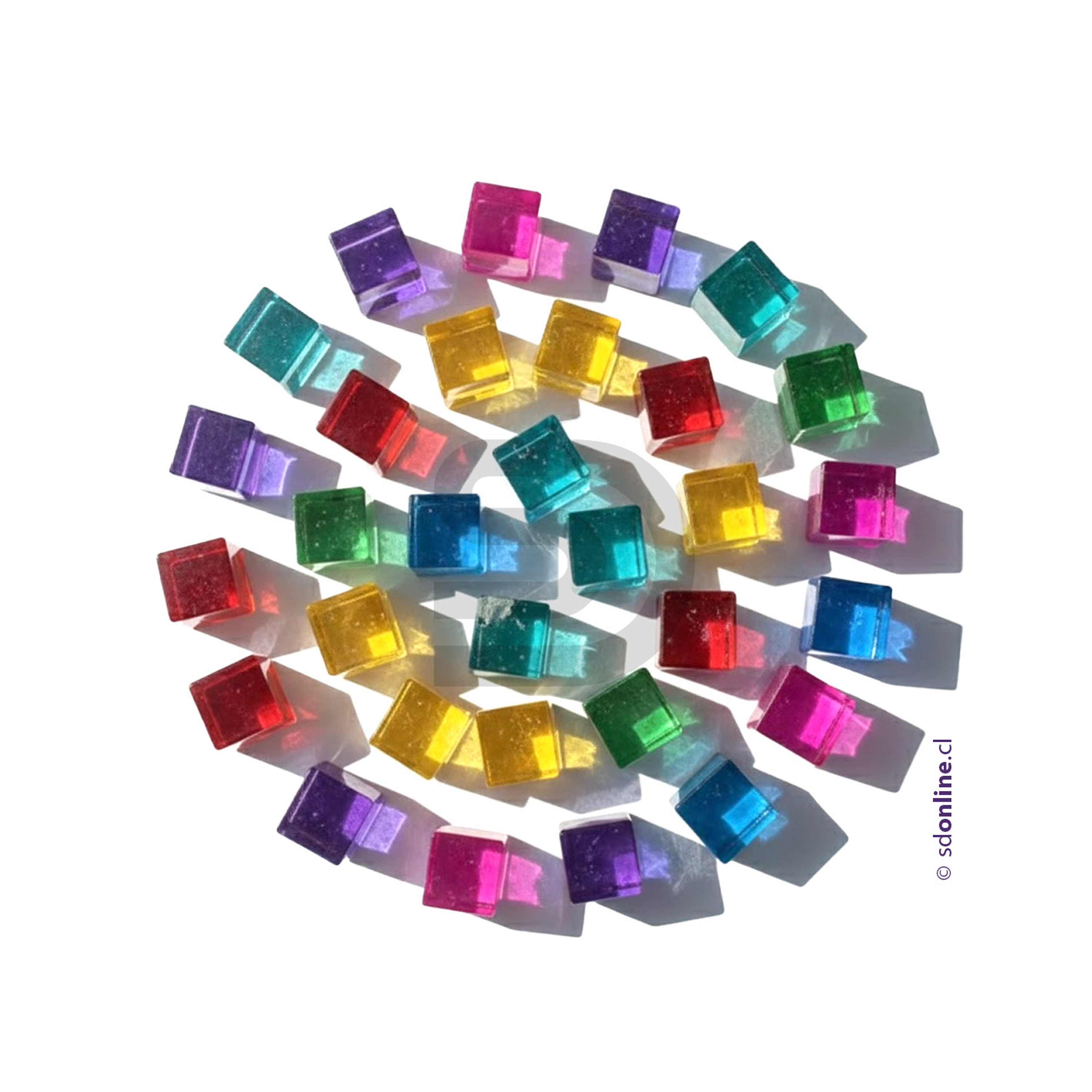 Cubos de cristales colores traslúcidos 16mm 4