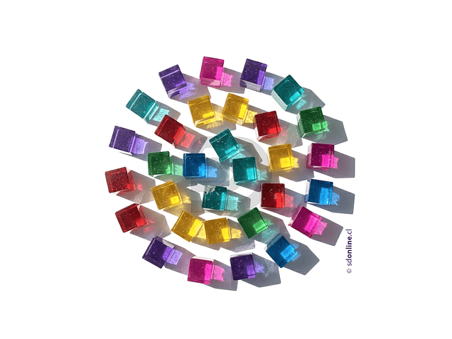 Cubos de cristales colores traslúcidos 16mm 4