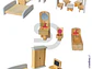Kit de muebles de madera para casa muñecas 18 pzas - Miniatura 2