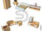 Kit de muebles de madera para casa muñecas 18 pzas - Miniatura 1