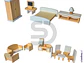 Kit de muebles de madera para casa muñecas 18 pzas - Miniatura 3