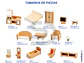 Kit de muebles de madera para casa muñecas 18 pzas - Miniatura 4