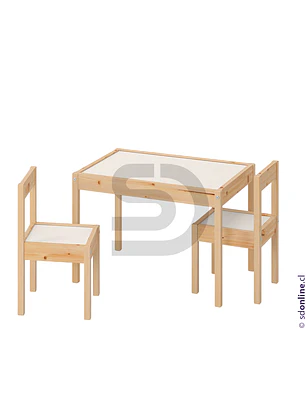 Mesa infantil de más 2 sillas madera