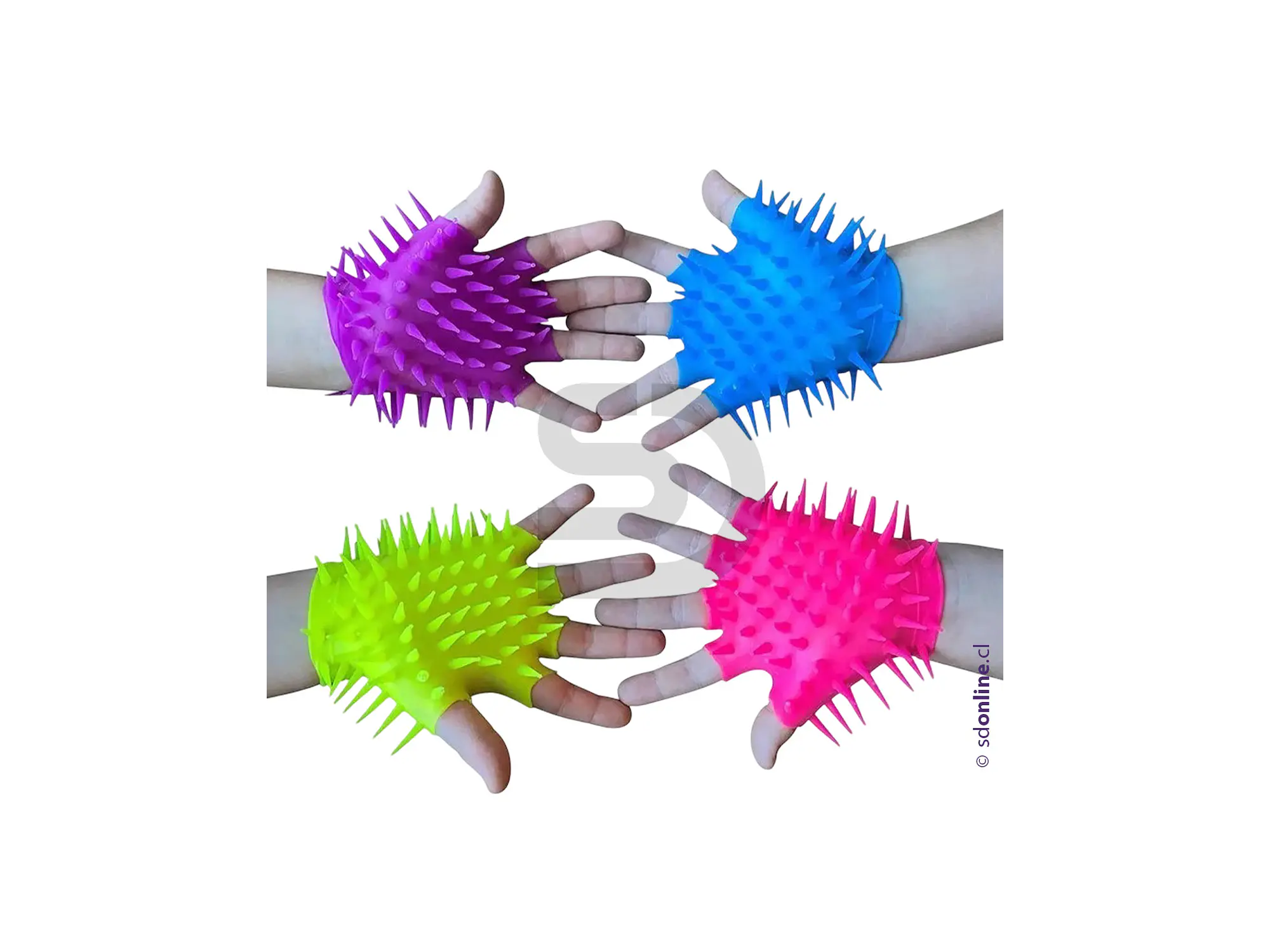 Set de 4 guantes sensoriales de relajación goma soft 1