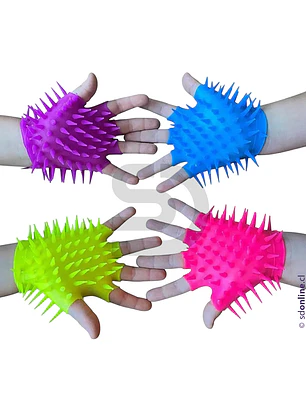 Set de 4 guantes sensoriales de relajación goma soft