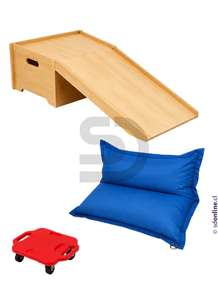 Kit terapéutico rampa patineta y cojín de seguridad didactikids