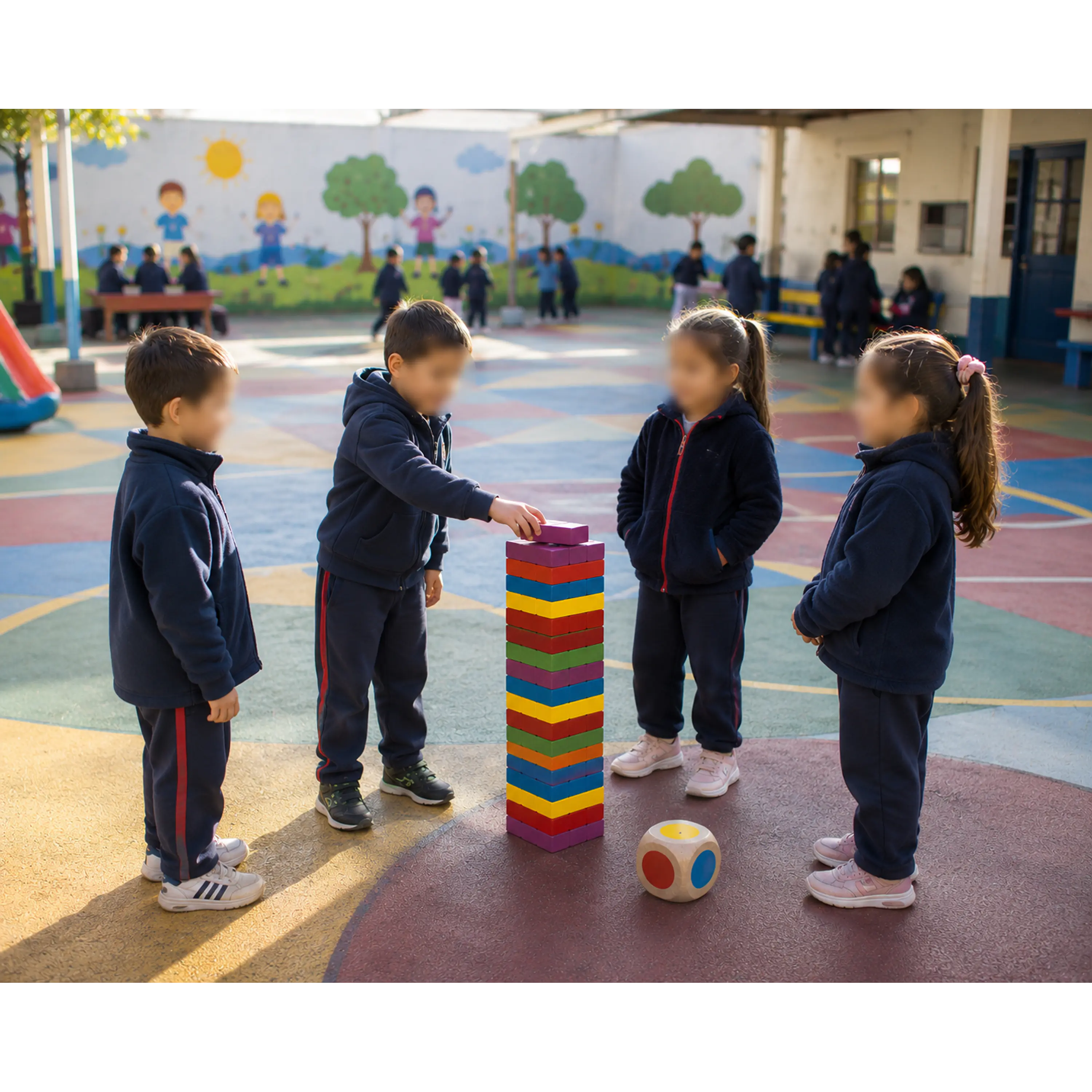 Jenga gigante madera color 4