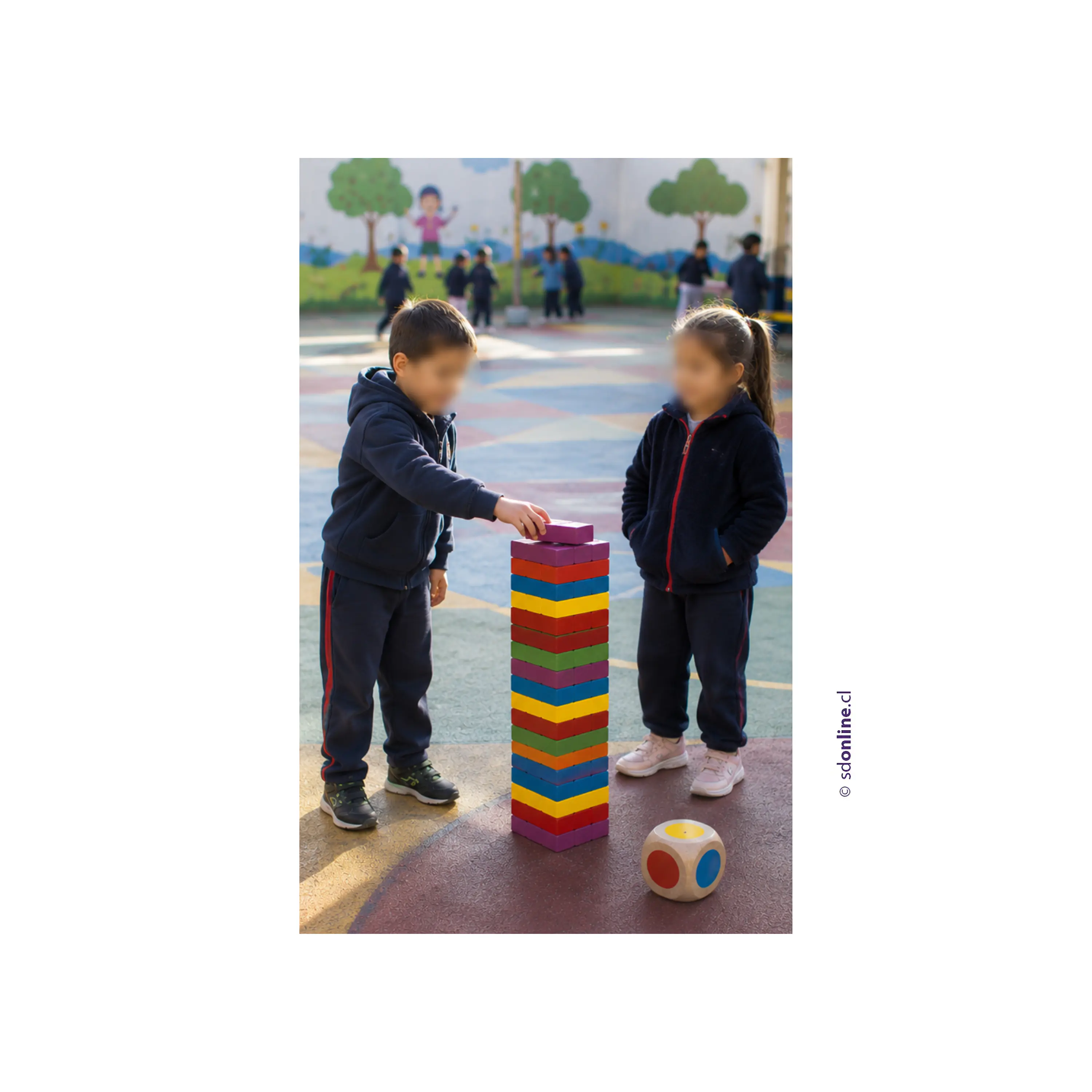 Jenga gigante madera color 1