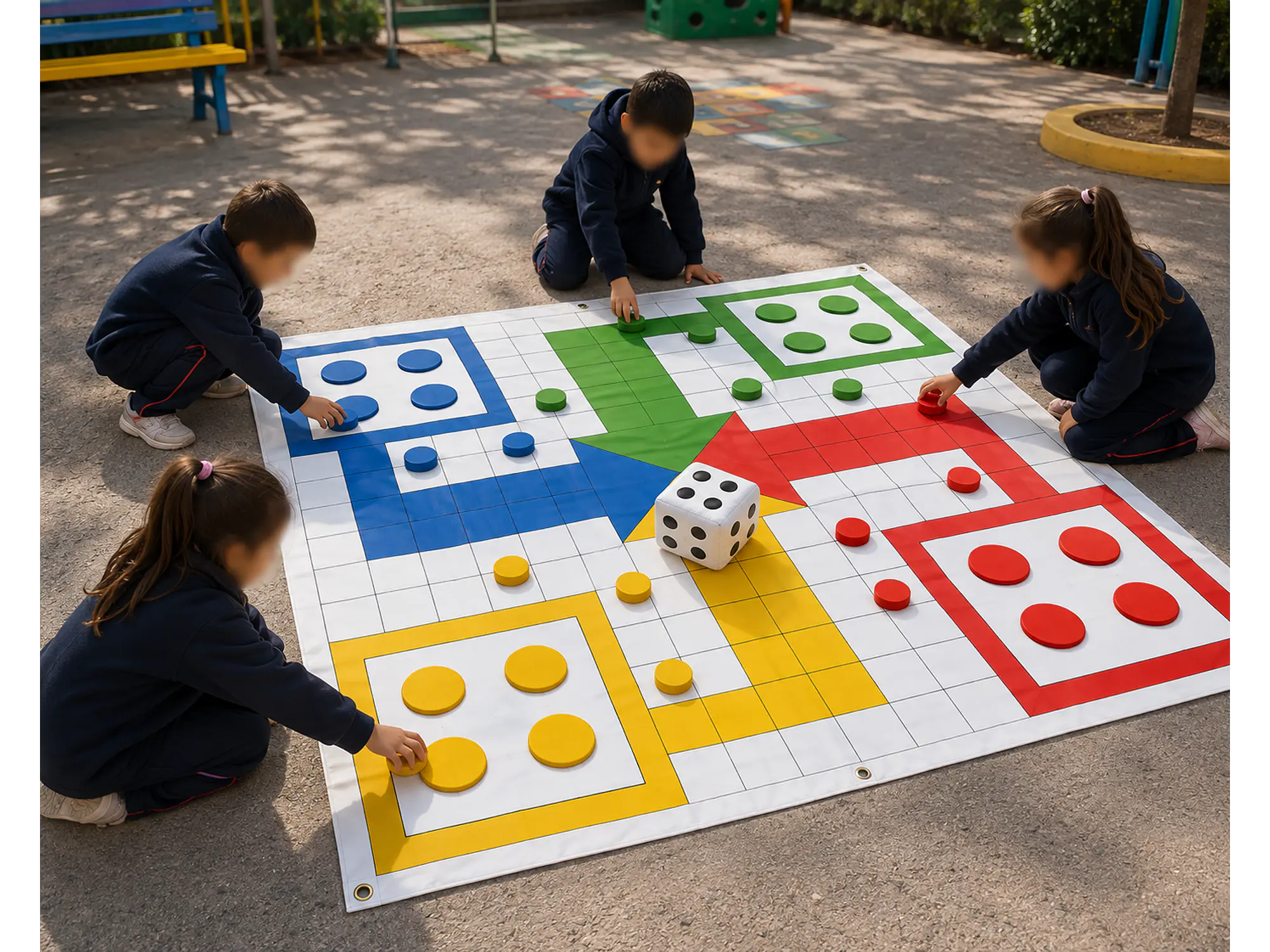 Ludo gigante Didactikids 180x180 con dado inflable 1