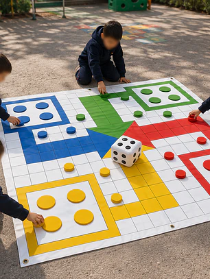 Ludo gigante Didactikids 180x180 con dado inflable