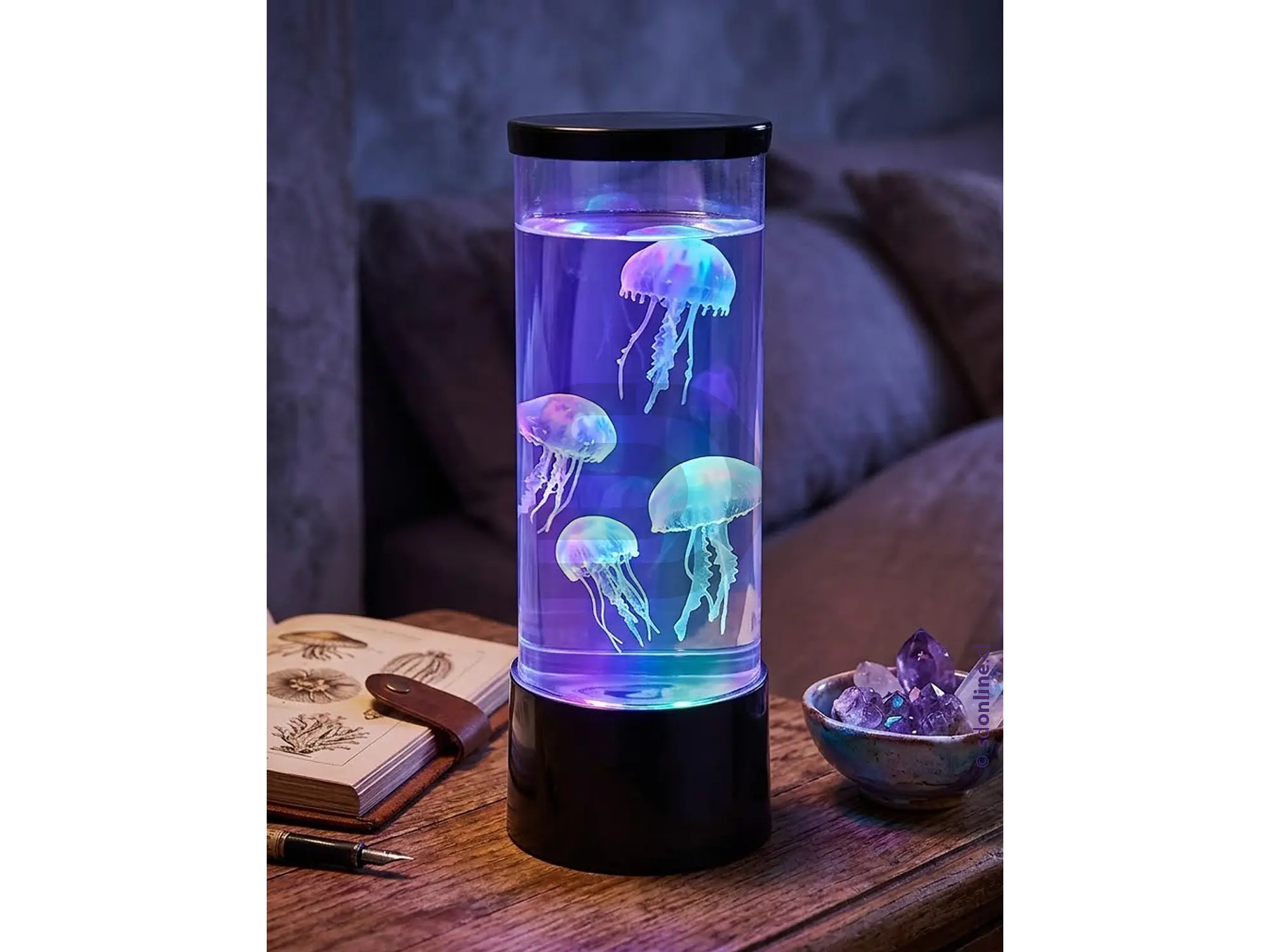 Lámpara nocturna LED sensorial medusas 7 colores 2