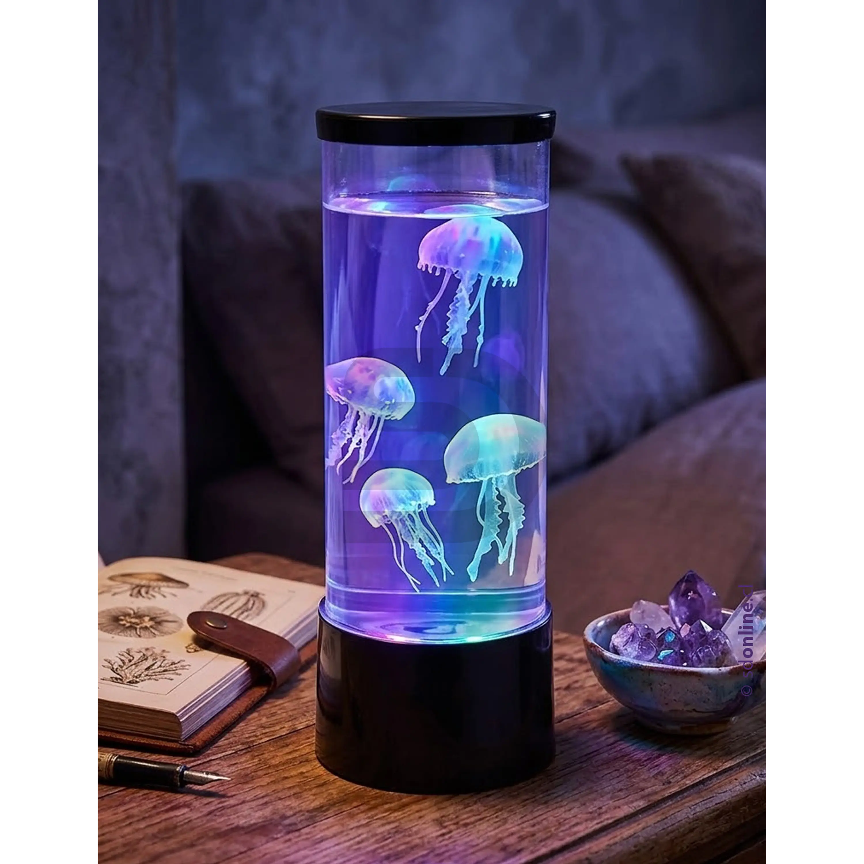 Lámpara nocturna LED sensorial medusas 7 colores 2