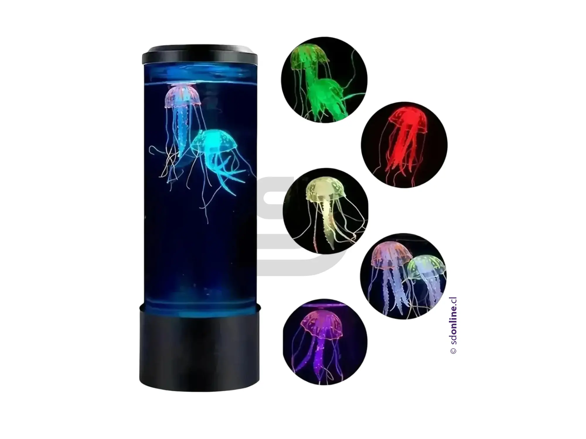 Lámpara nocturna LED sensorial medusas 7 colores 1