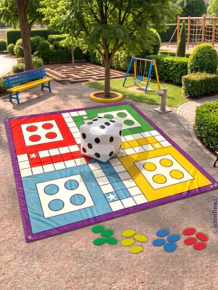 Ludo gigante Didactikids 180x180 con dado inflable