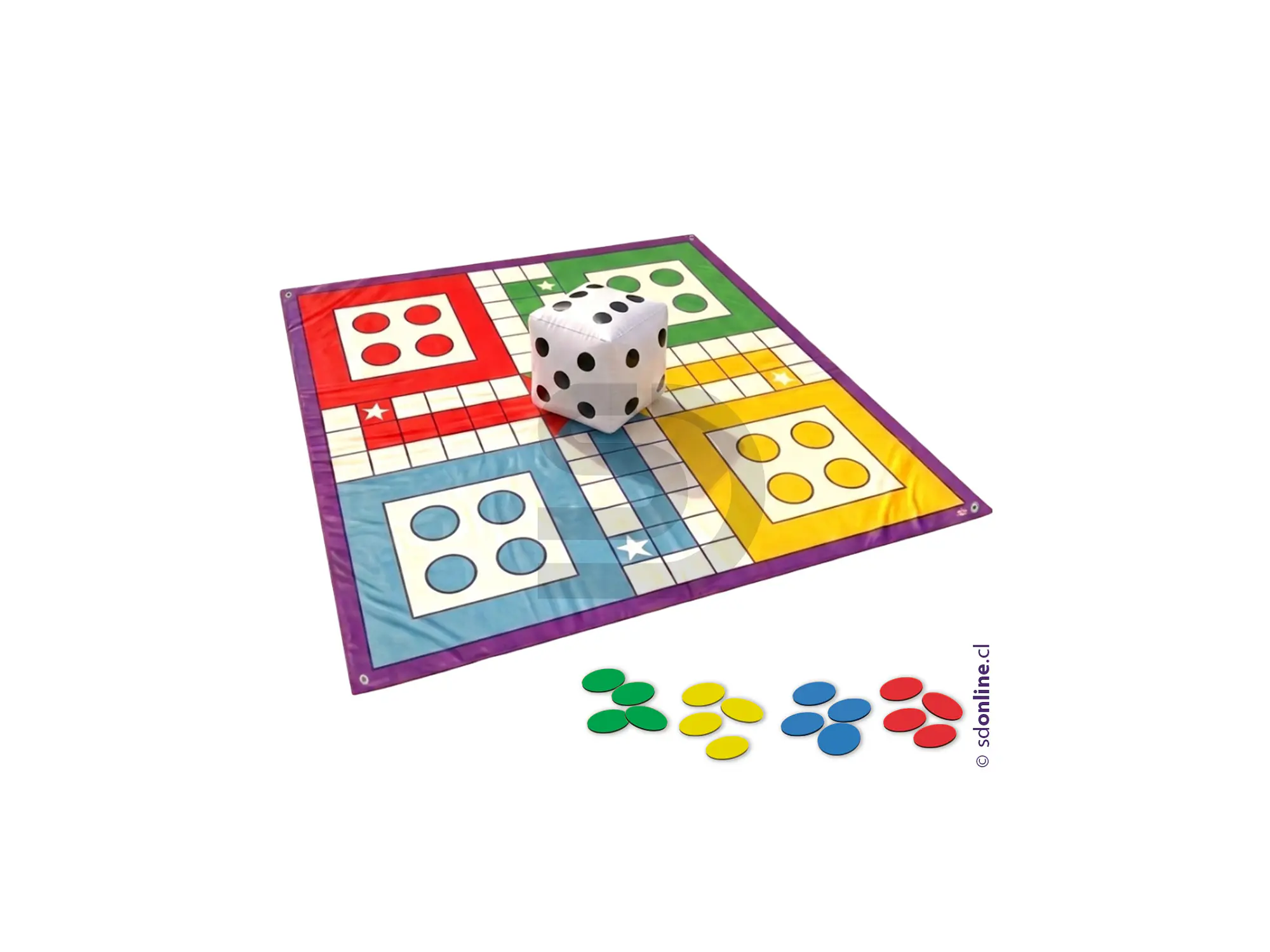 Ludo gigante Didactikids 180x180 con dado inflable 2
