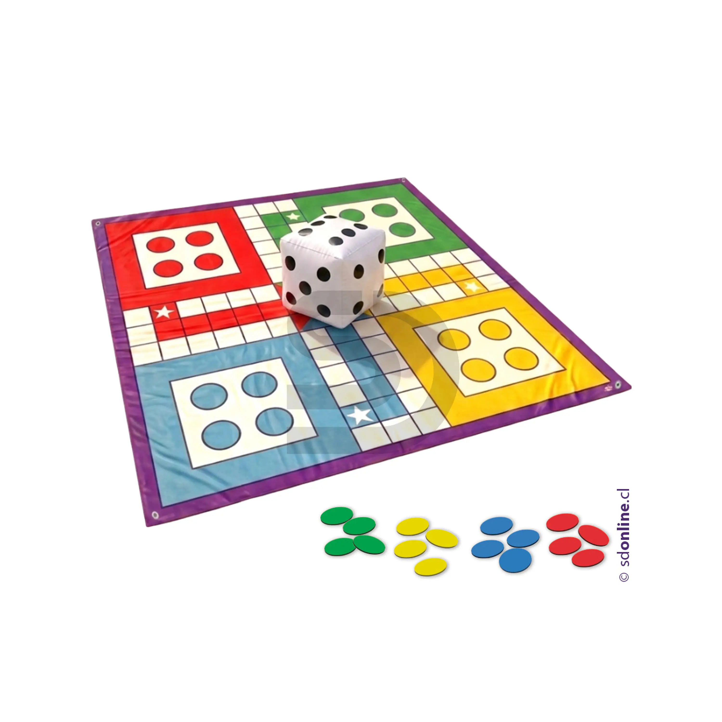 Ludo gigante Didactikids 180x180 con dado inflable 2
