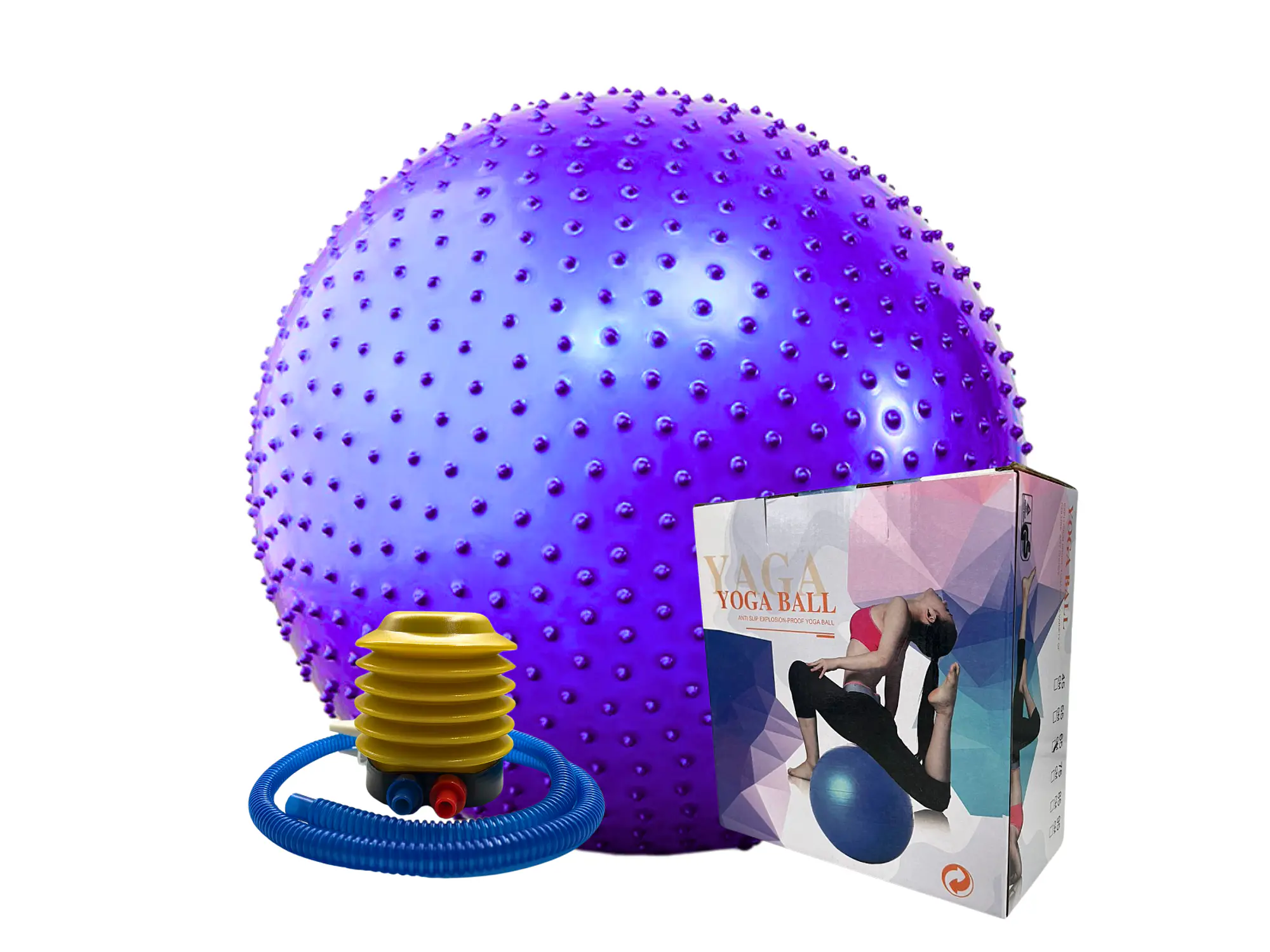 Balón pilates erizo con bombín 75-85 cms 2