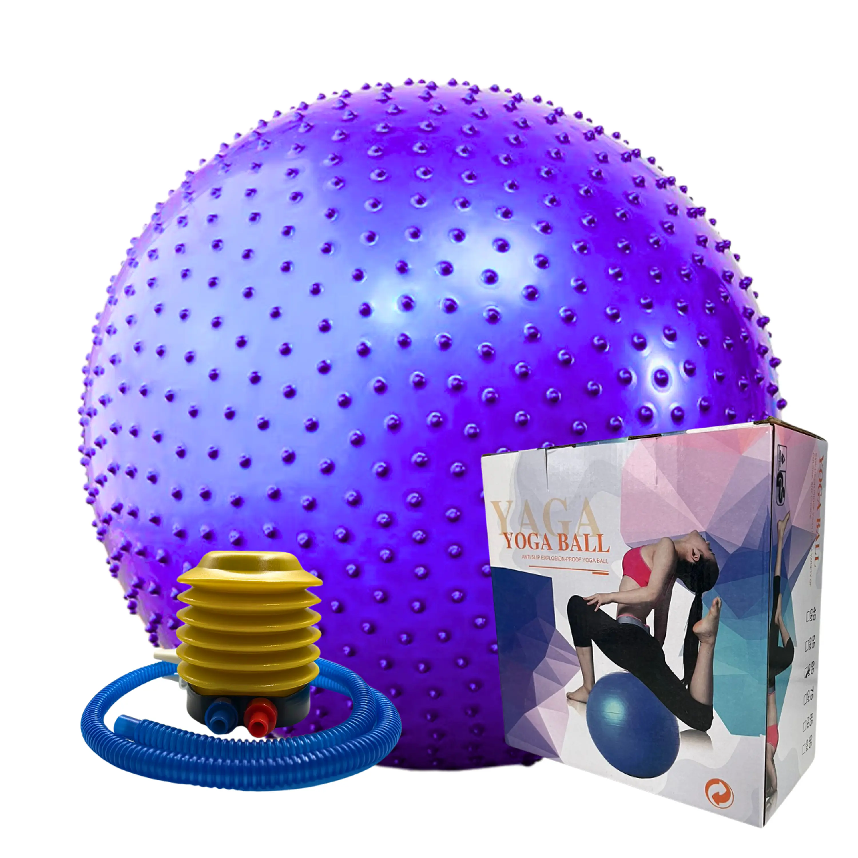Balón pilates erizo con bombín 75-85 cms 2