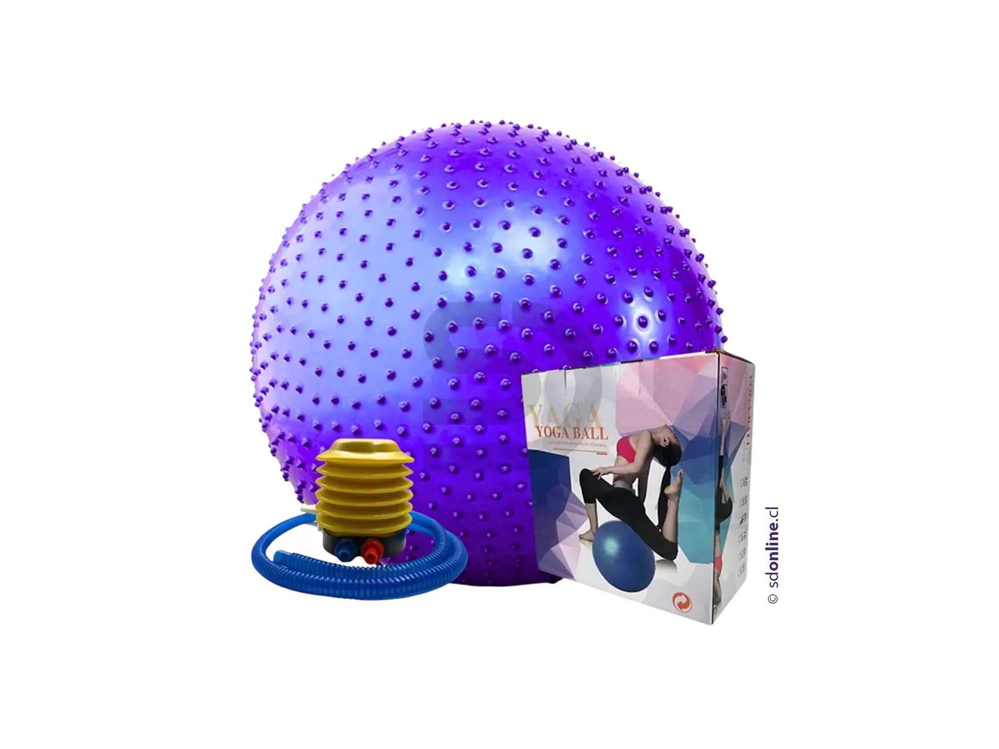 Balón pilates erizo con bombín 75-85 cms 2