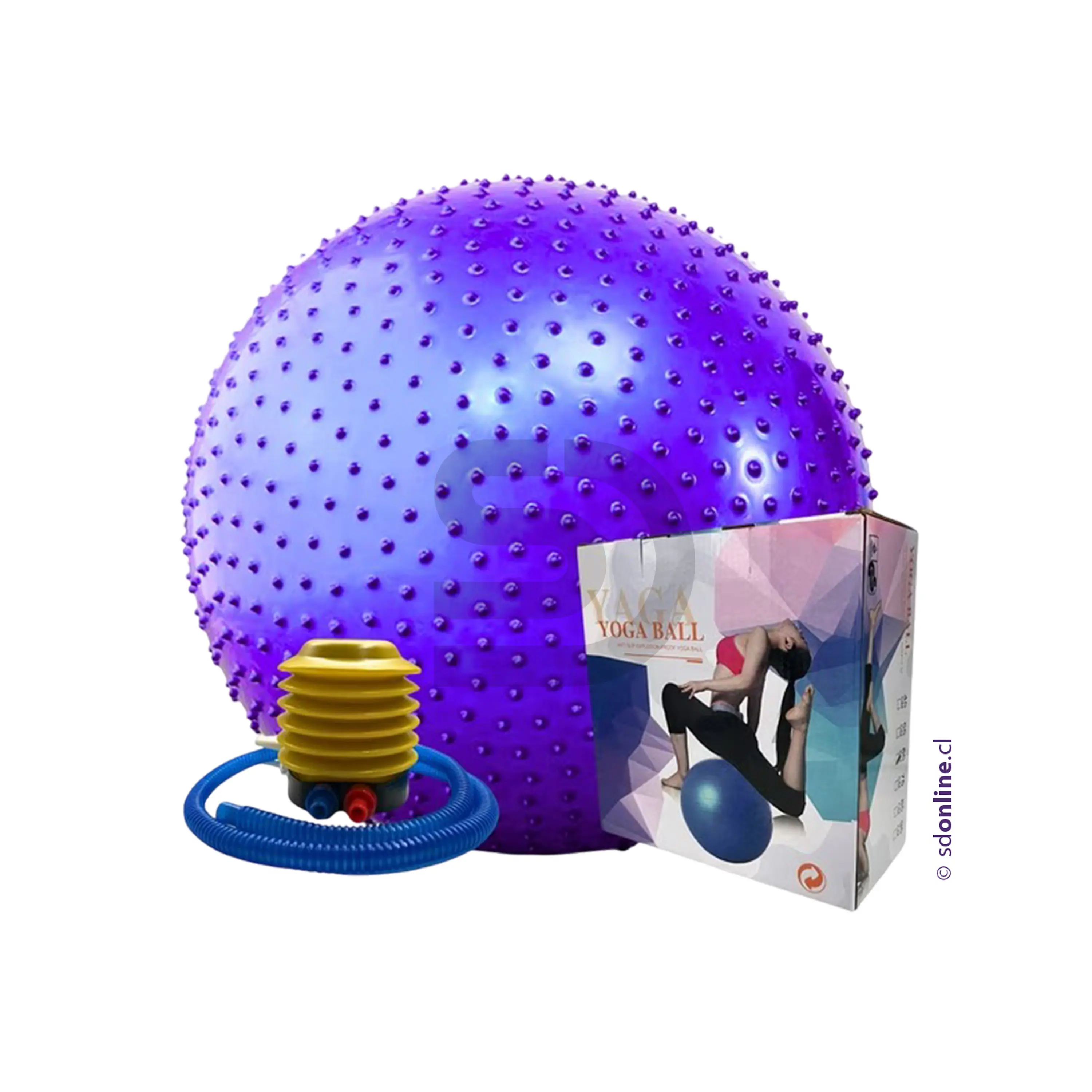 Balón pilates erizo con bombín 75-85 cms 2