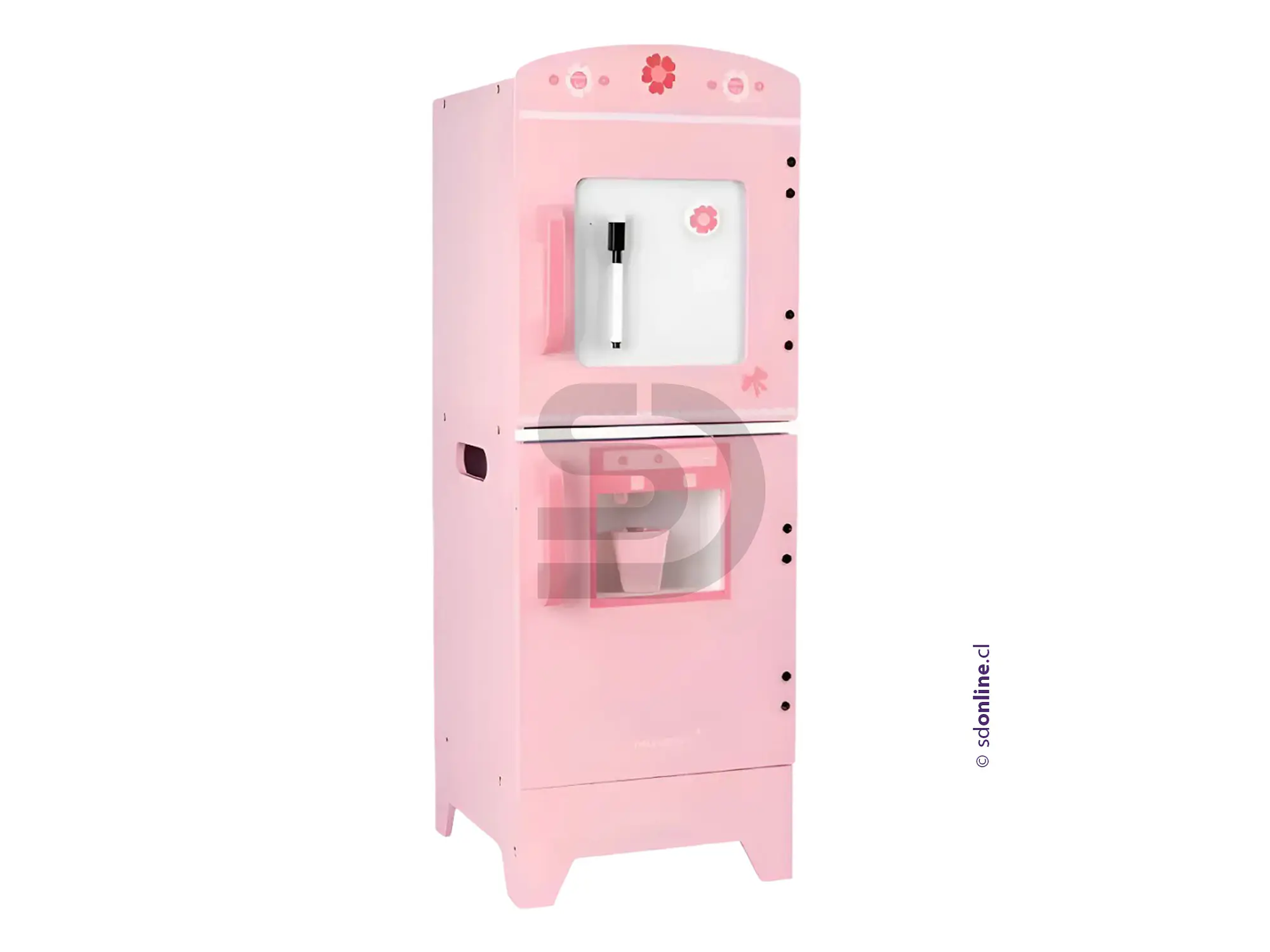 Refrigerador madera con pizarra y accesorios 1