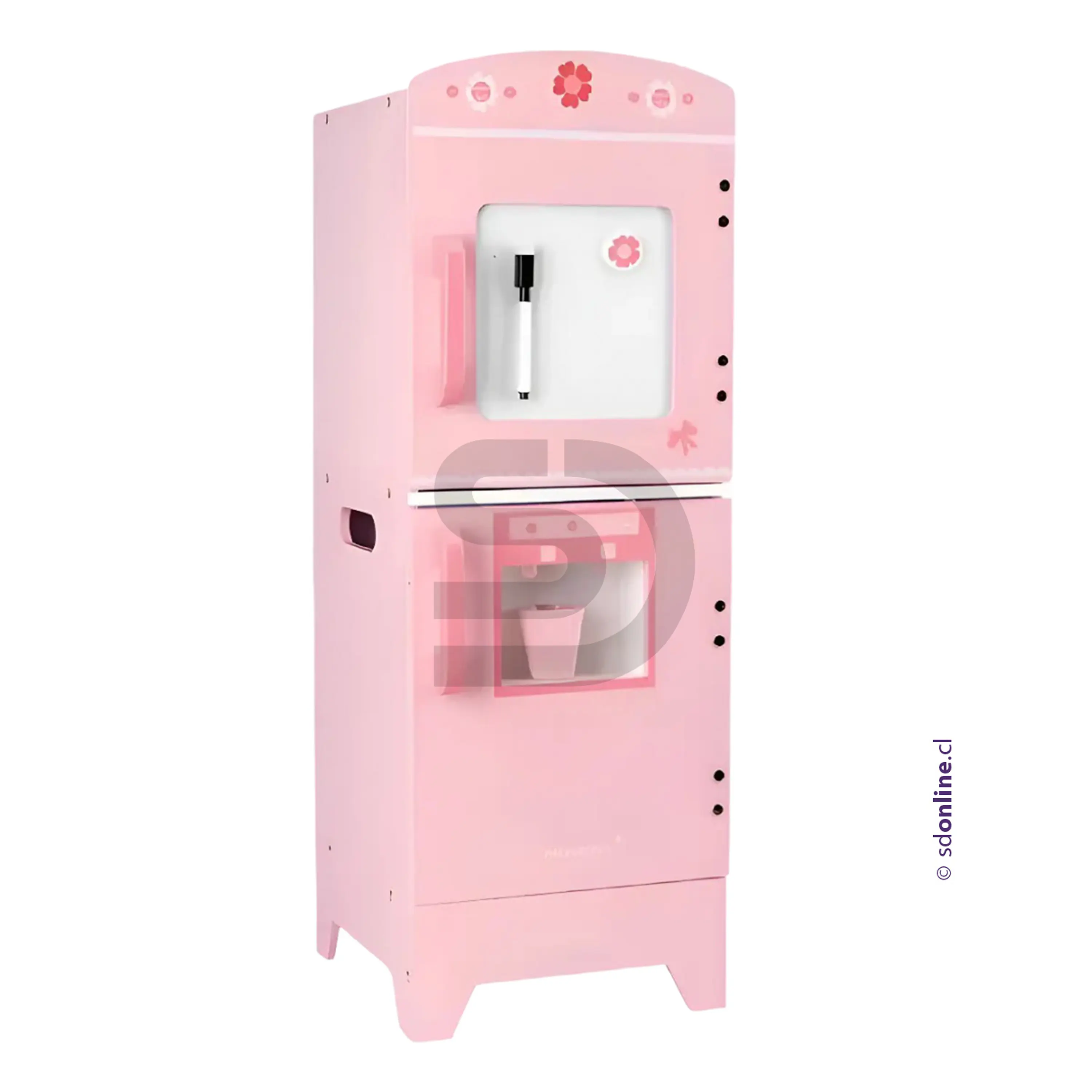 Refrigerador madera con pizarra y accesorios 1