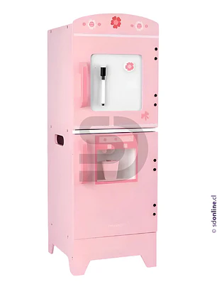 Refrigerador madera con pizarra y accesorios