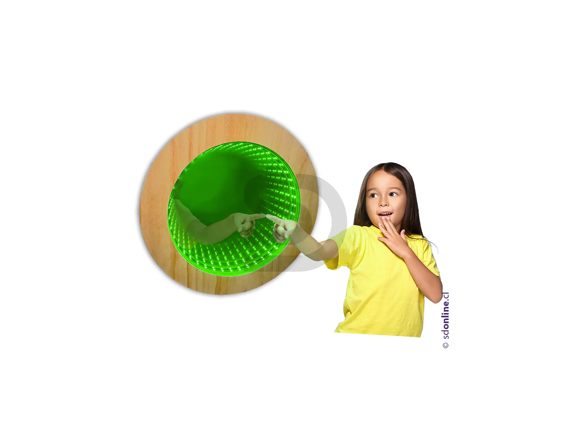 Espejo sensorial de luz led infinito inalámbrico y audio 2