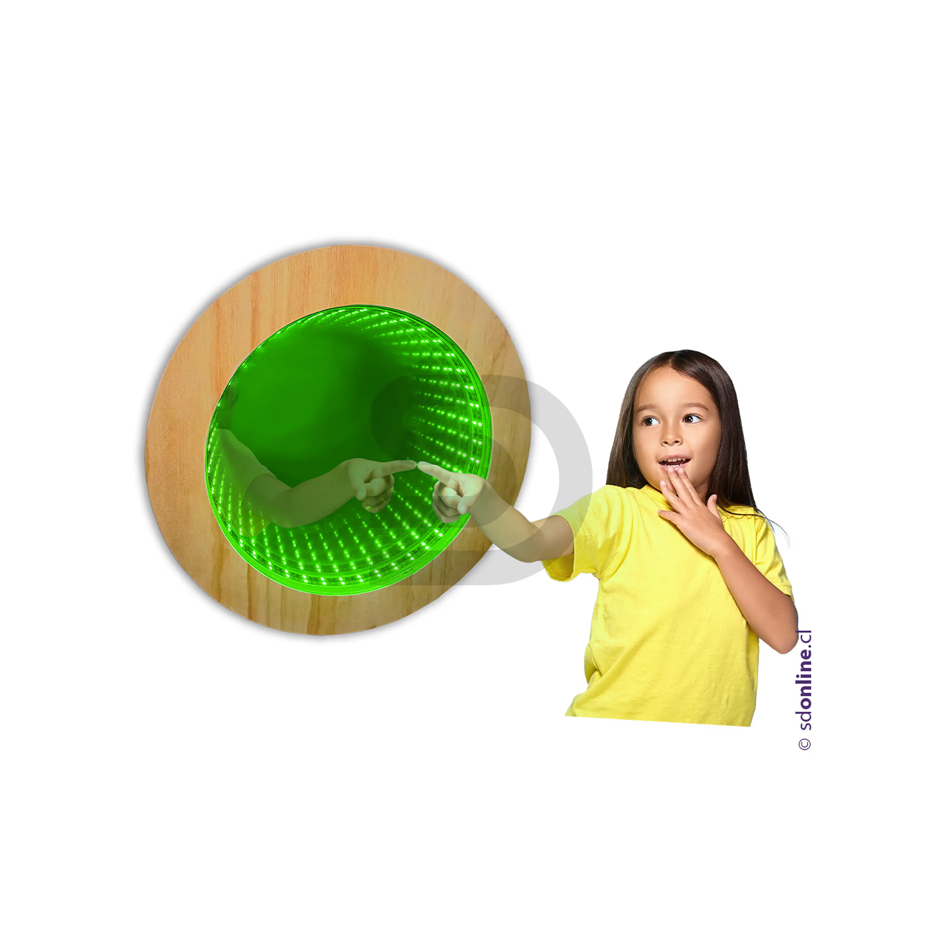 Espejo sensorial de luz led infinito inalámbrico y audio 2