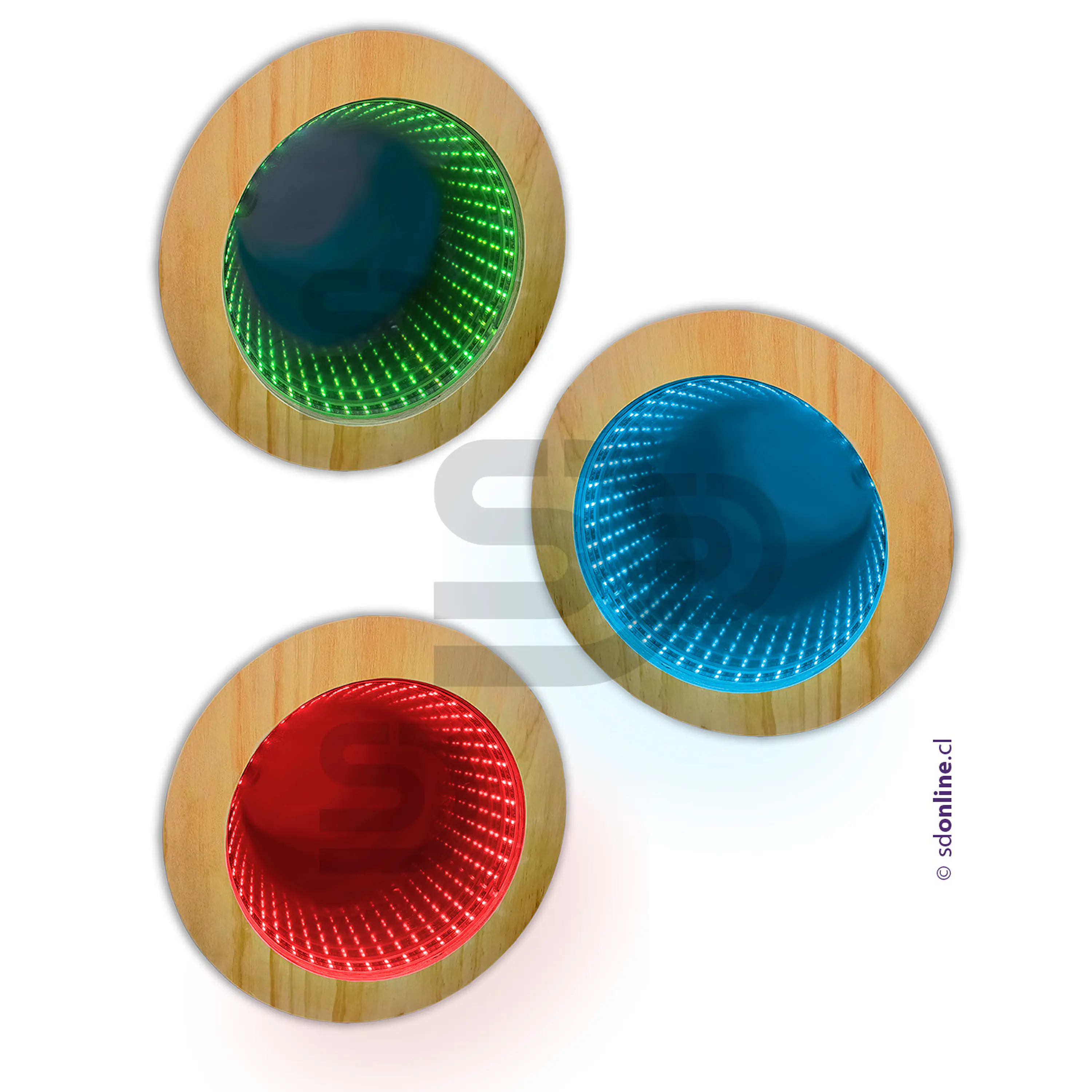 Espejo sensorial de luz led infinito inalámbrico y audio 1