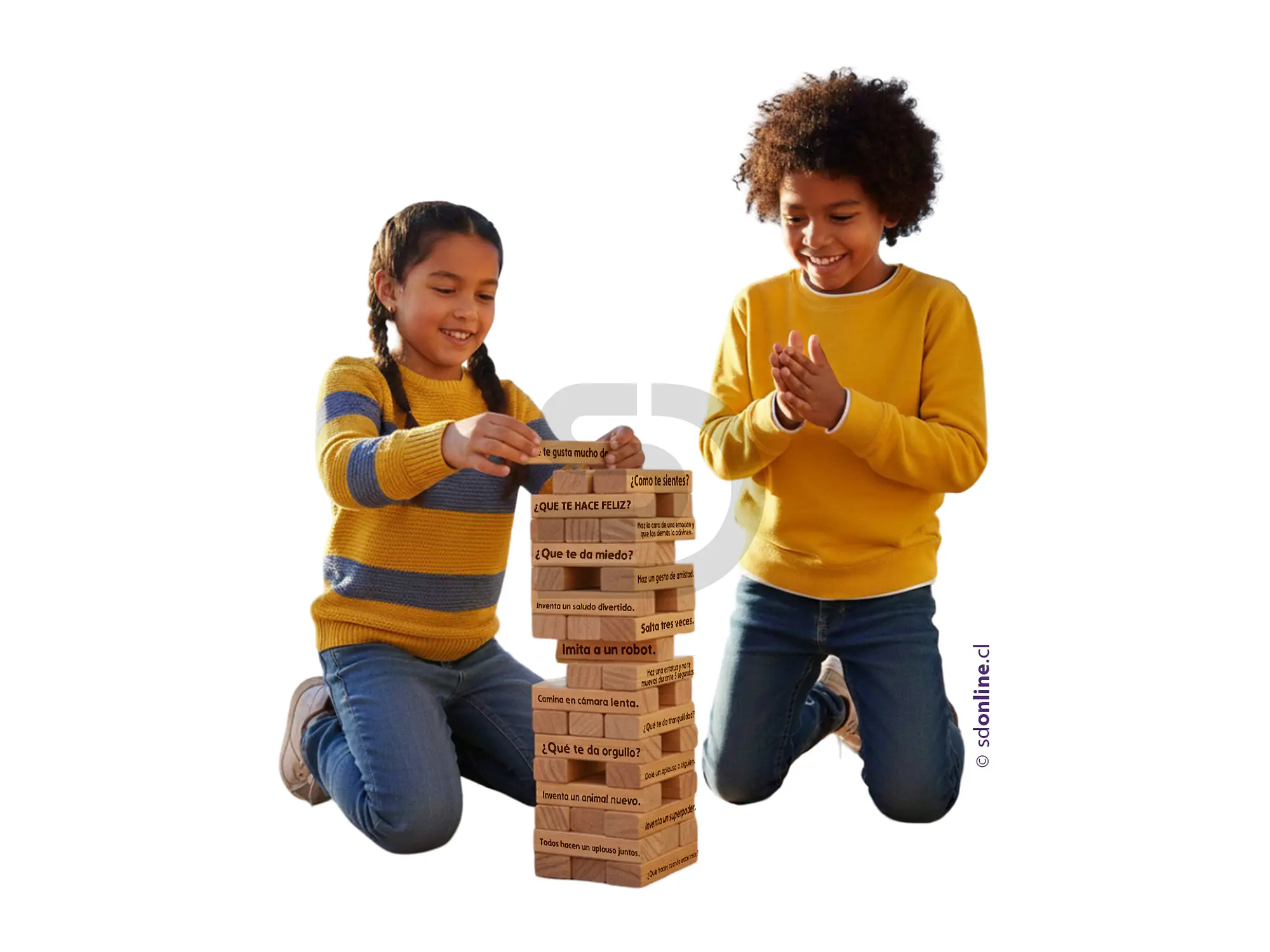Jenga gigante emocional 45 frases - Nivel 1 – Niños 2